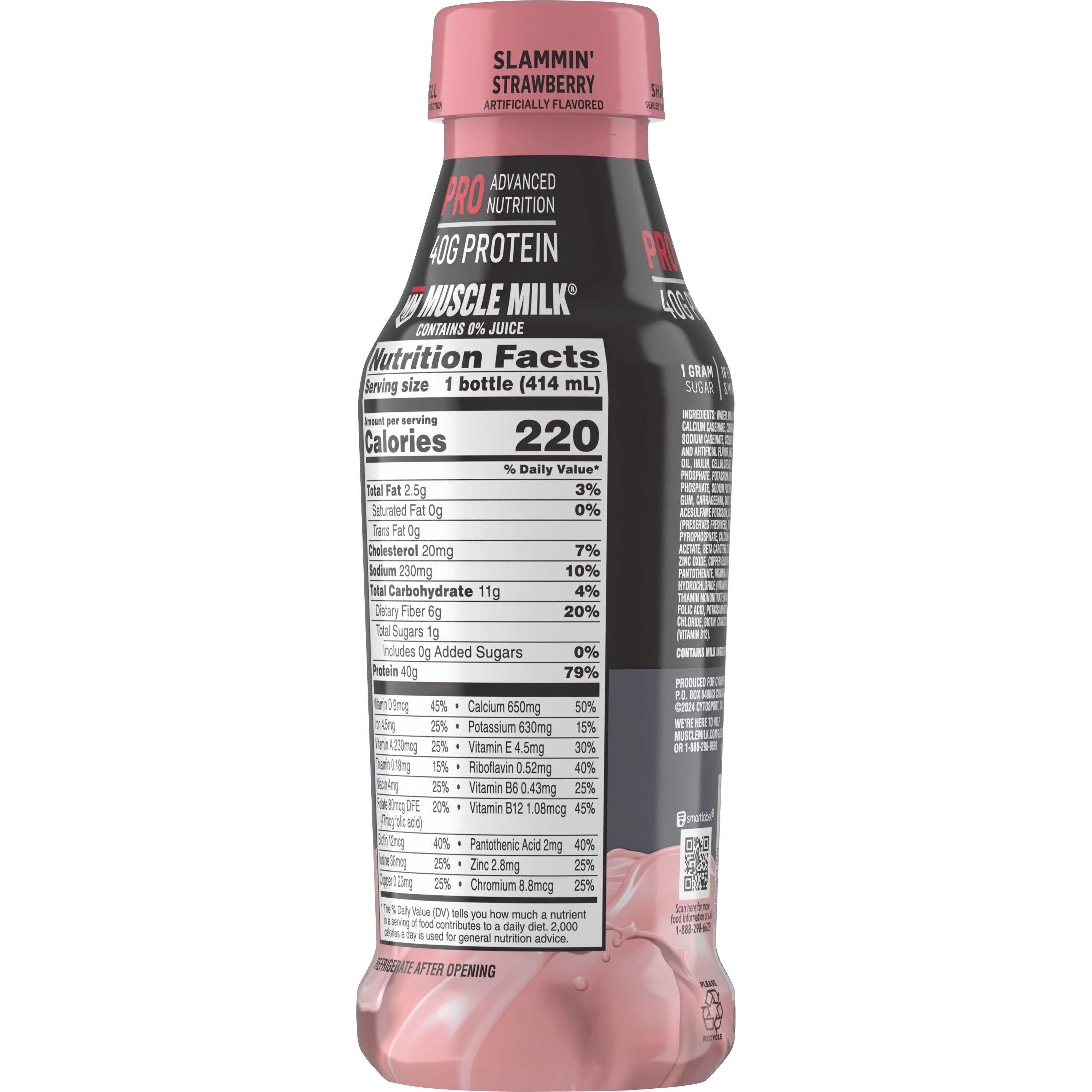 Muscle Milk, Pro Advanced Nutrition, Slammin' Strawberry Artificially Flavored, Protein Shake thumbnail