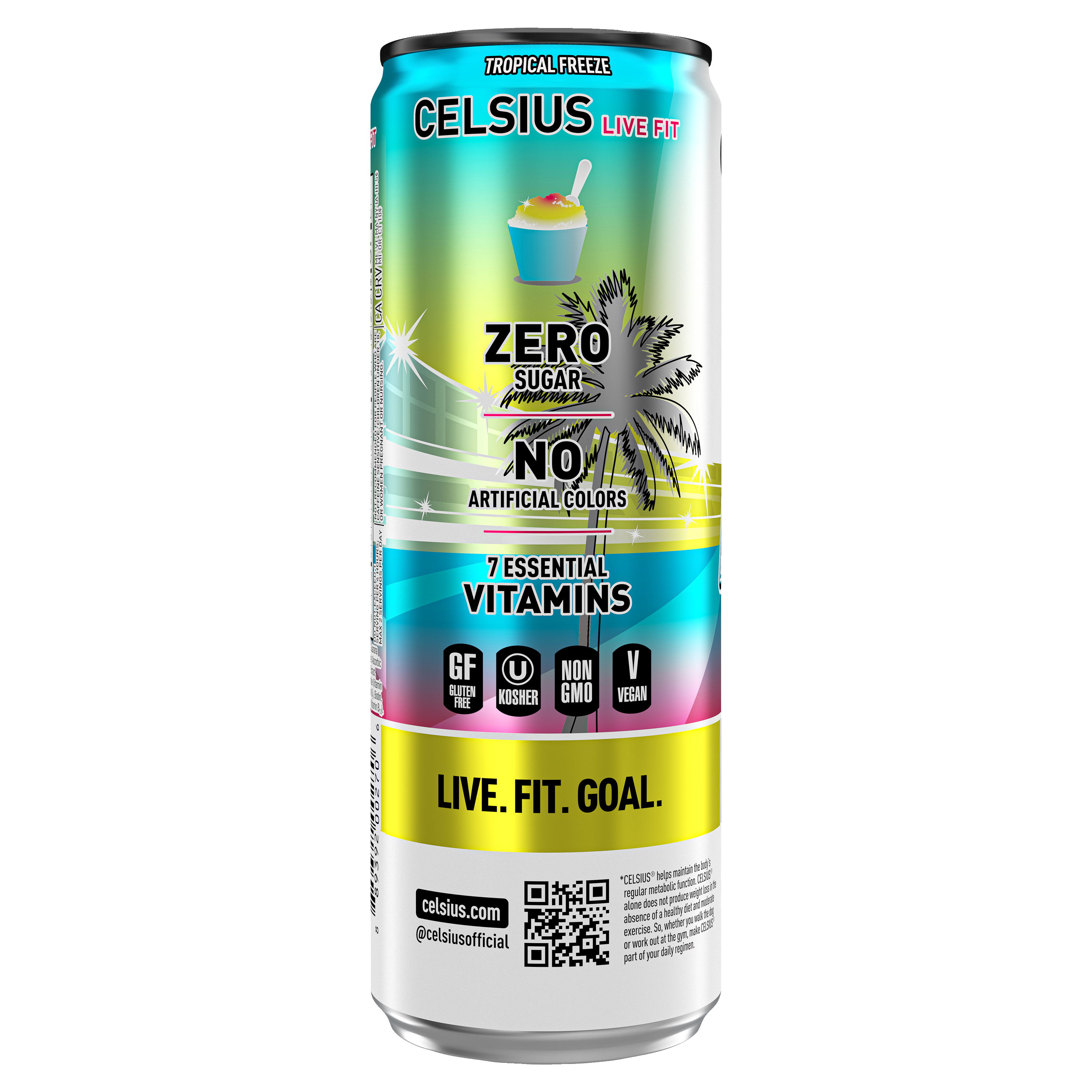 Celsius, Live Fit, Electric Vibe, Sparkling Tropical Freeze Flavor, Energy Drink thumbnail
