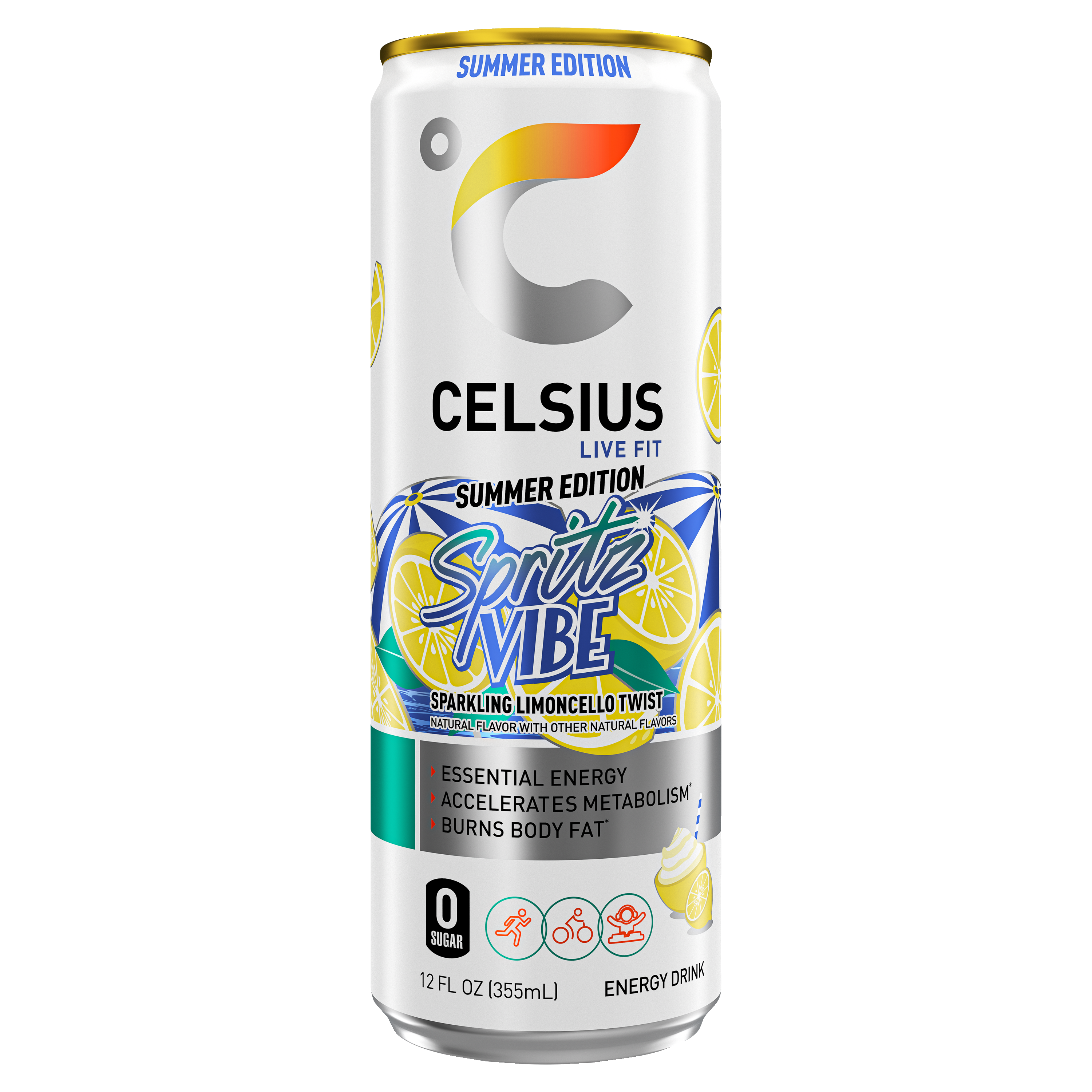 Celsius, Live Fit, Spritz Vibe, Sparkling Limoncello Twist, Energy Drink