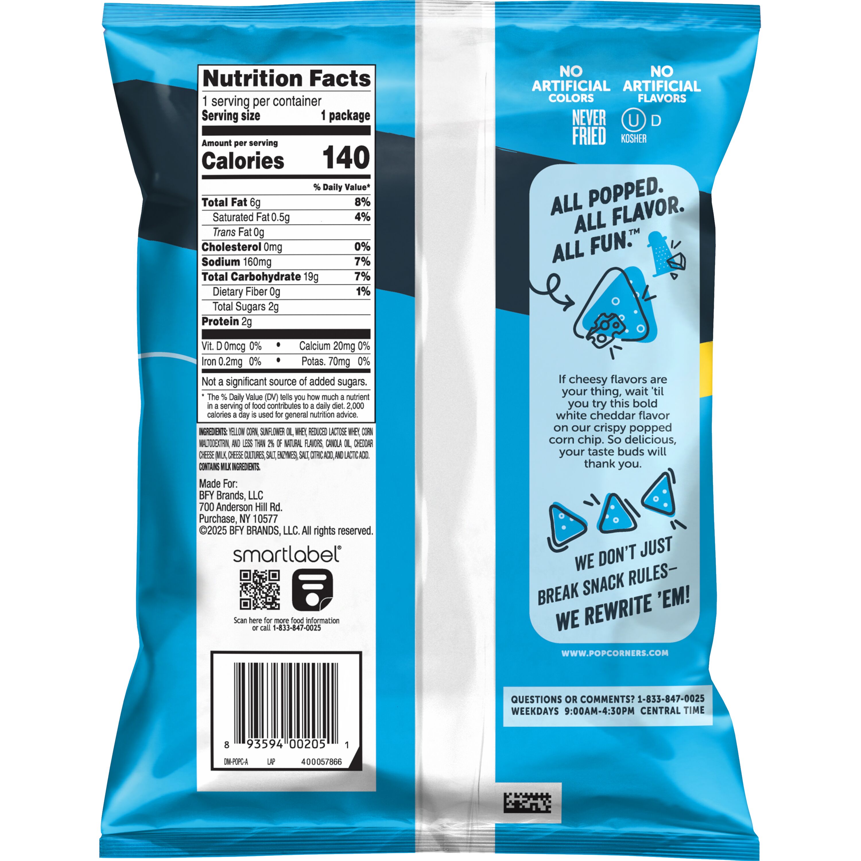 PopCorners, White Cheddar Flavored, Popped-Corn Snacks thumbnail