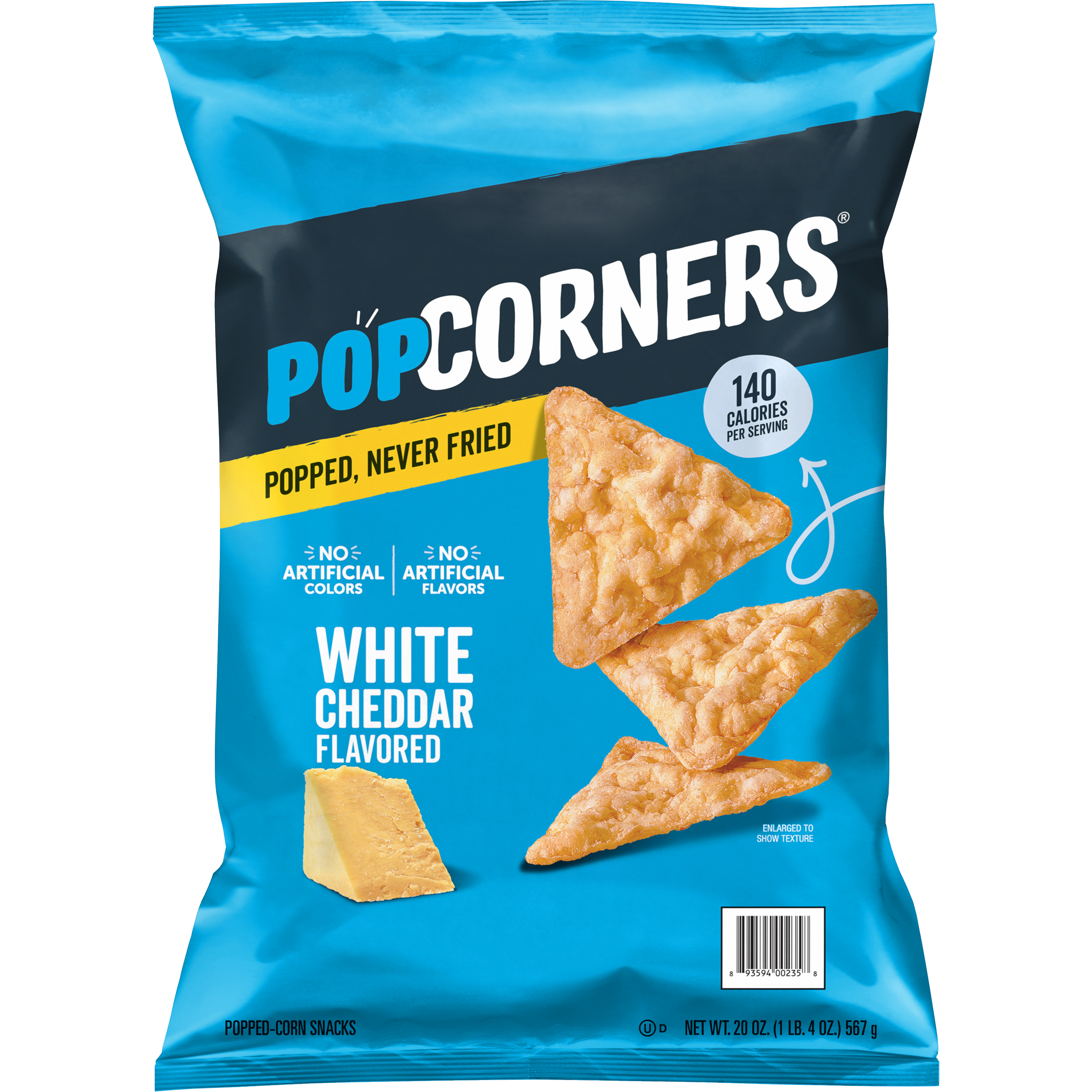 PopCorners, White Cheddar Flavored, Popped-Corn Snacks