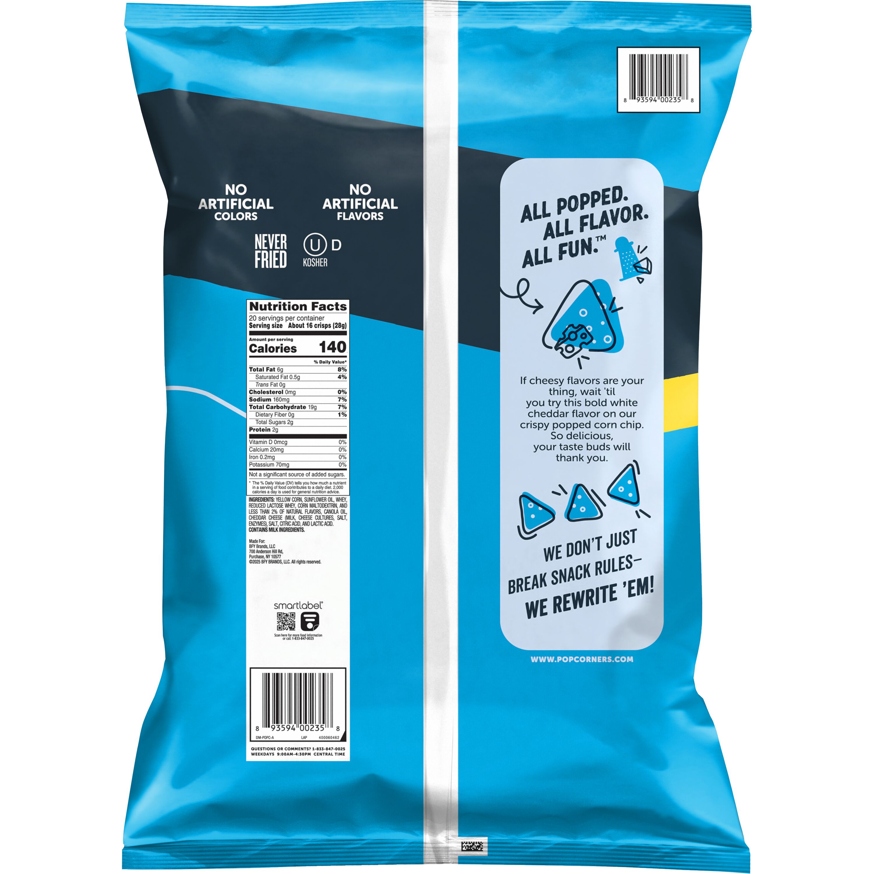 PopCorners, White Cheddar Flavored, Popped-Corn Snacks thumbnail