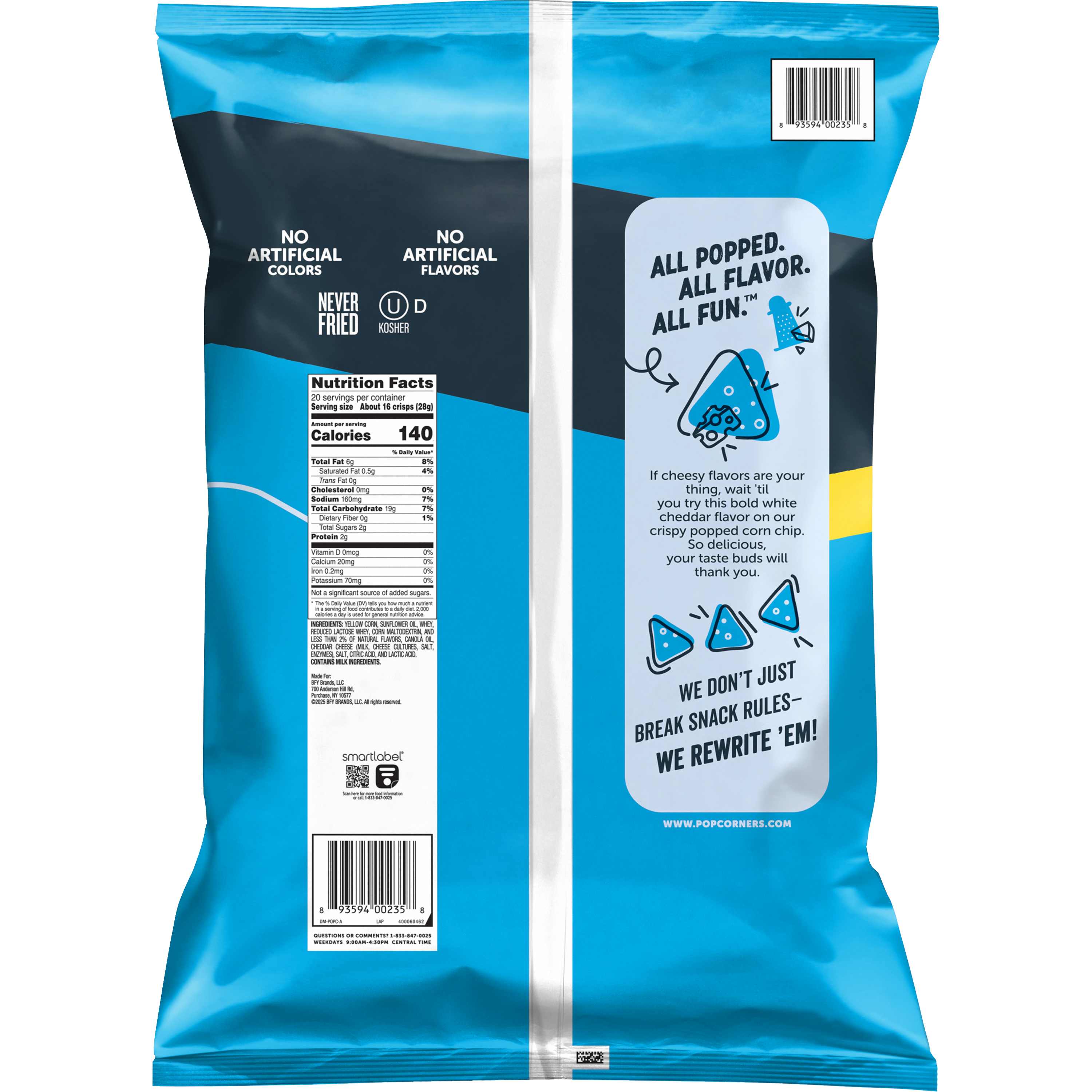 PopCorners, White Cheddar Flavored, Popped-Corn Snacks thumbnail