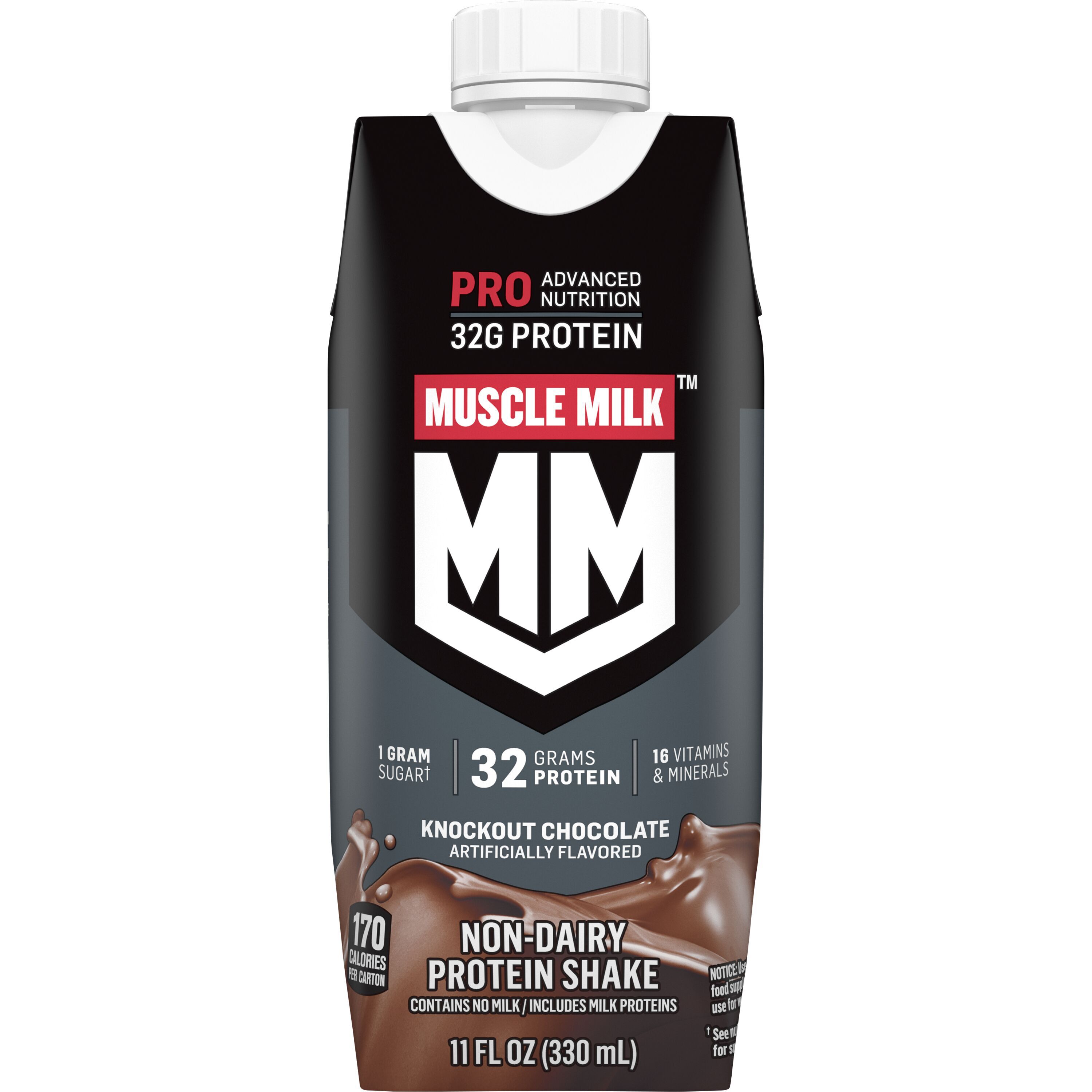 Muscle Milk, Pro Advanced Nutrition, Knockout Chocolate Artificially Flavored, Non-Dairy Protein Shake thumbnail
