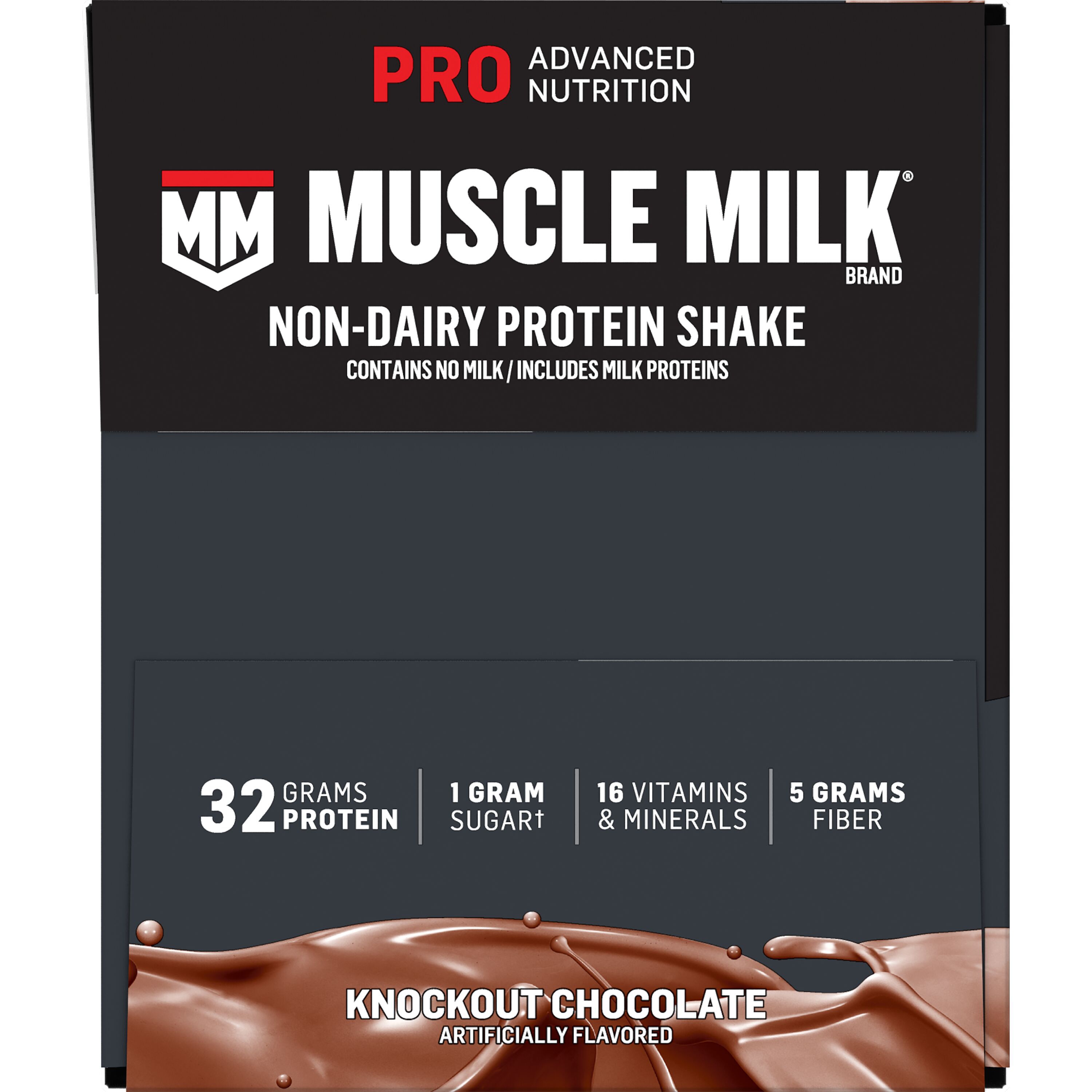 Muscle Milk, Pro Advanced Nutrition, Knockout Chocolate Artificially Flavored, Non-Dairy Protein Shake thumbnail