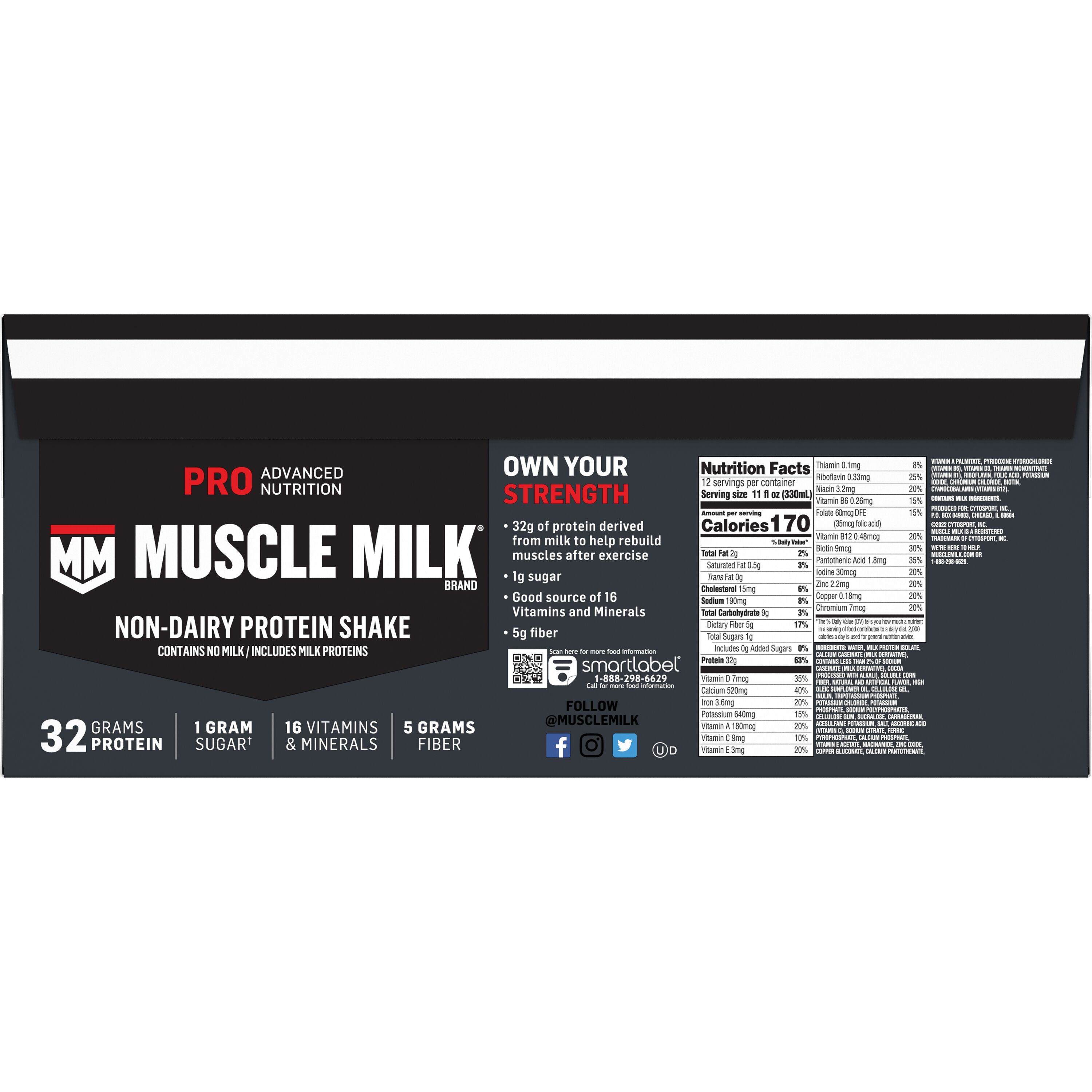 Muscle Milk, Pro Advanced Nutrition, Knockout Chocolate Artificially Flavored, Non-Dairy Protein Shake thumbnail