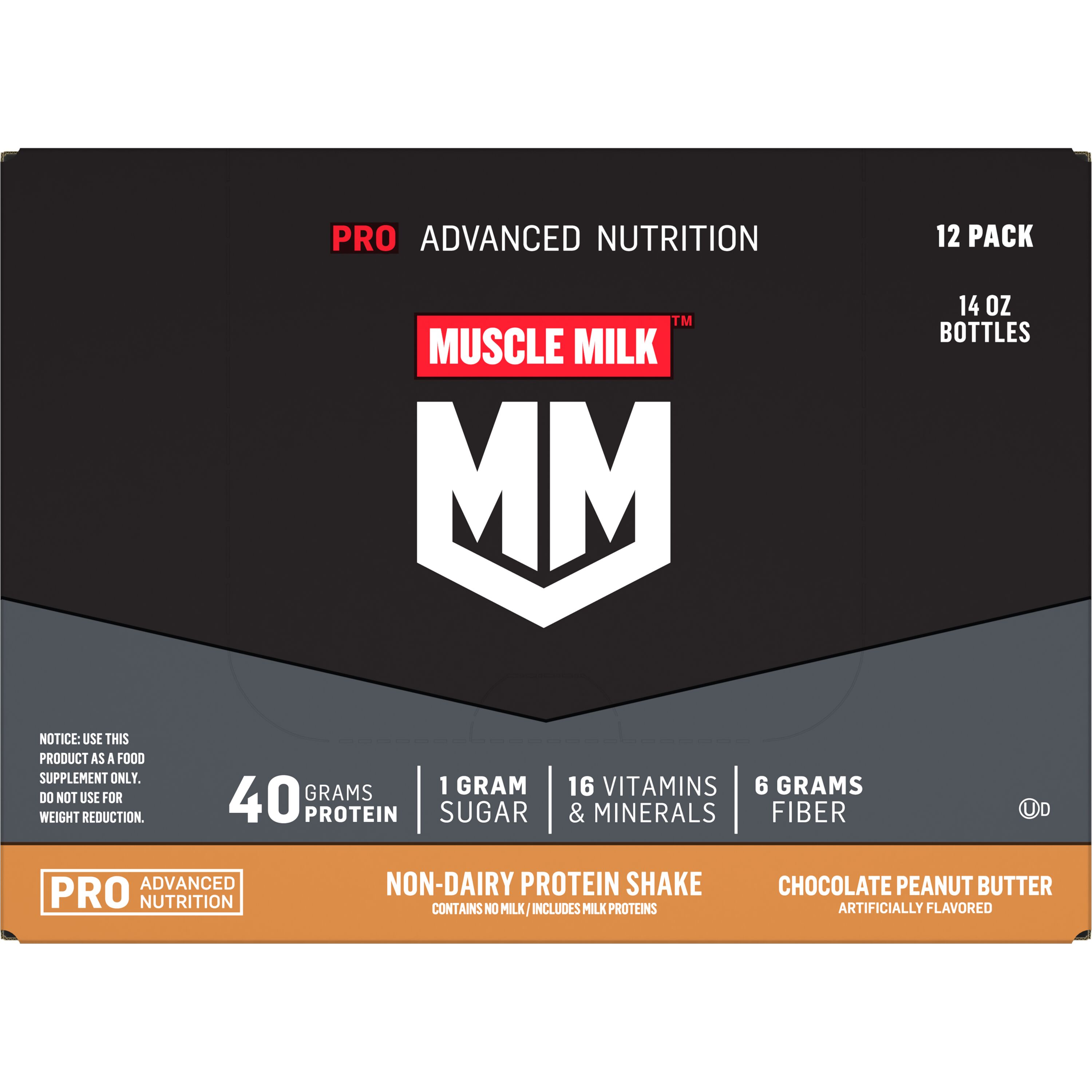 Muscle Milk, Pro Advanced Nutrition, Chocolate Peanut Butter Artificially Flavored, Non-Dairy Protein Shake