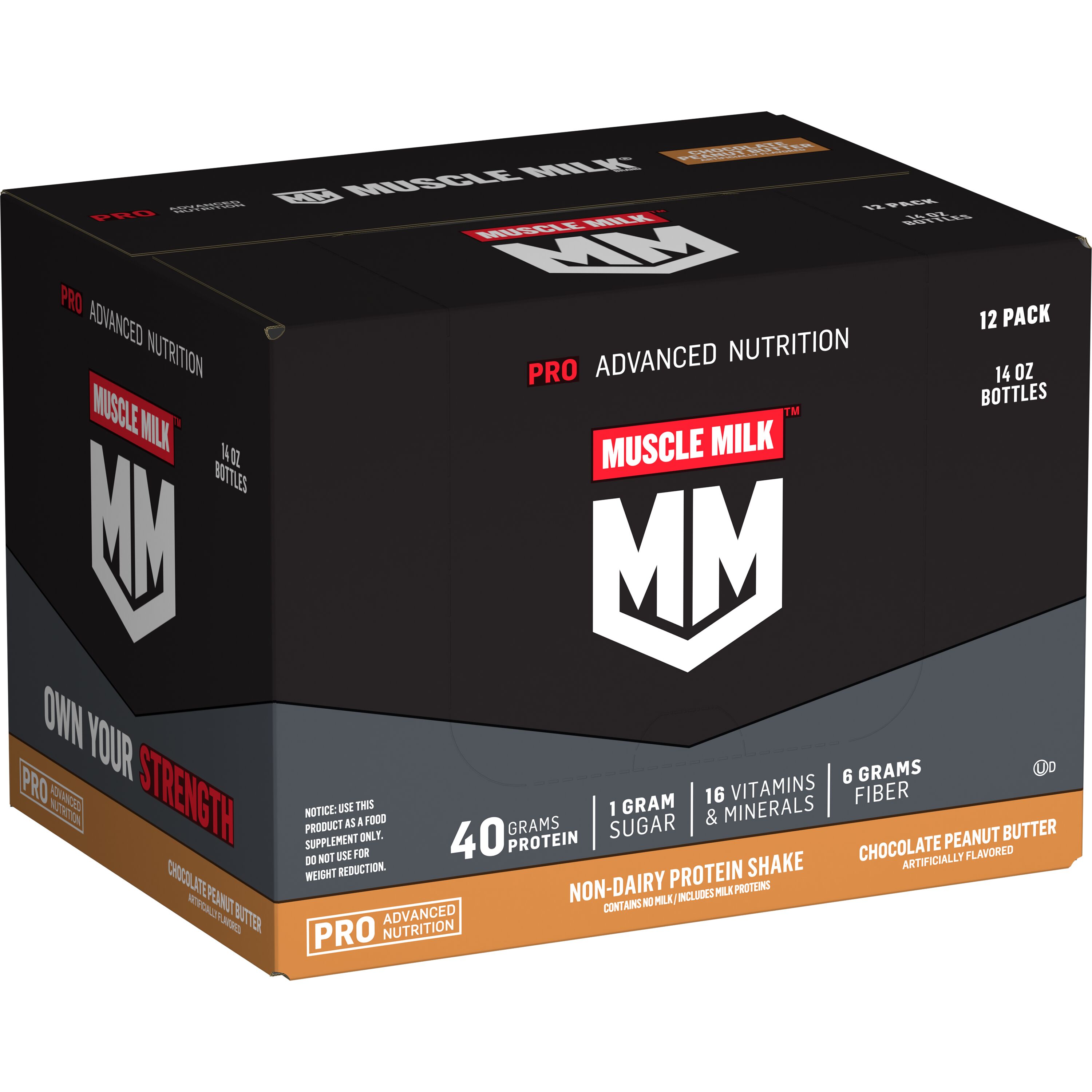 Muscle Milk, Pro Advanced Nutrition, Chocolate Peanut Butter Artificially Flavored, Non-Dairy Protein Shake thumbnail