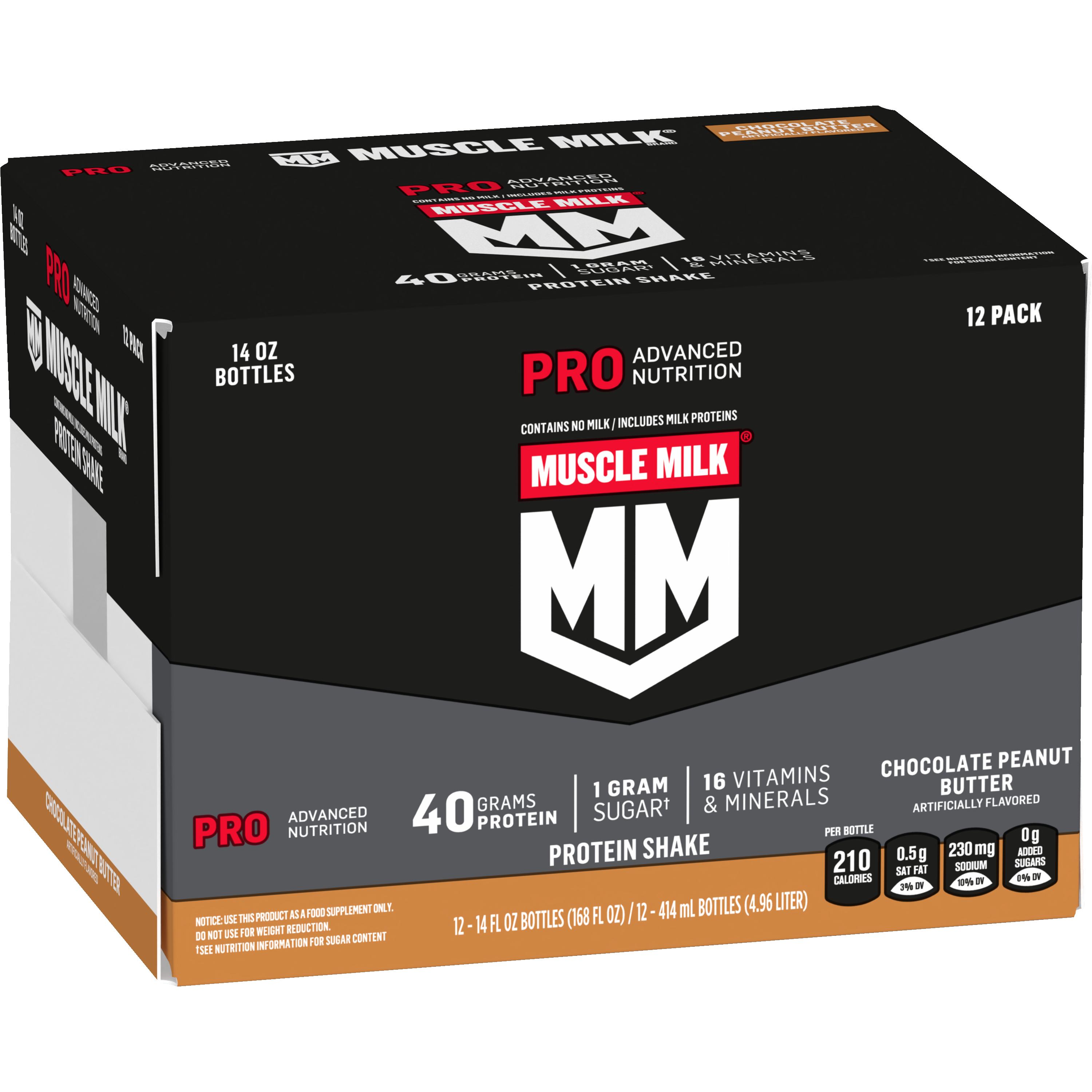Muscle Milk, Pro Advanced Nutrition, Chocolate Peanut Butter Artificially Flavored, Protein Shake thumbnail