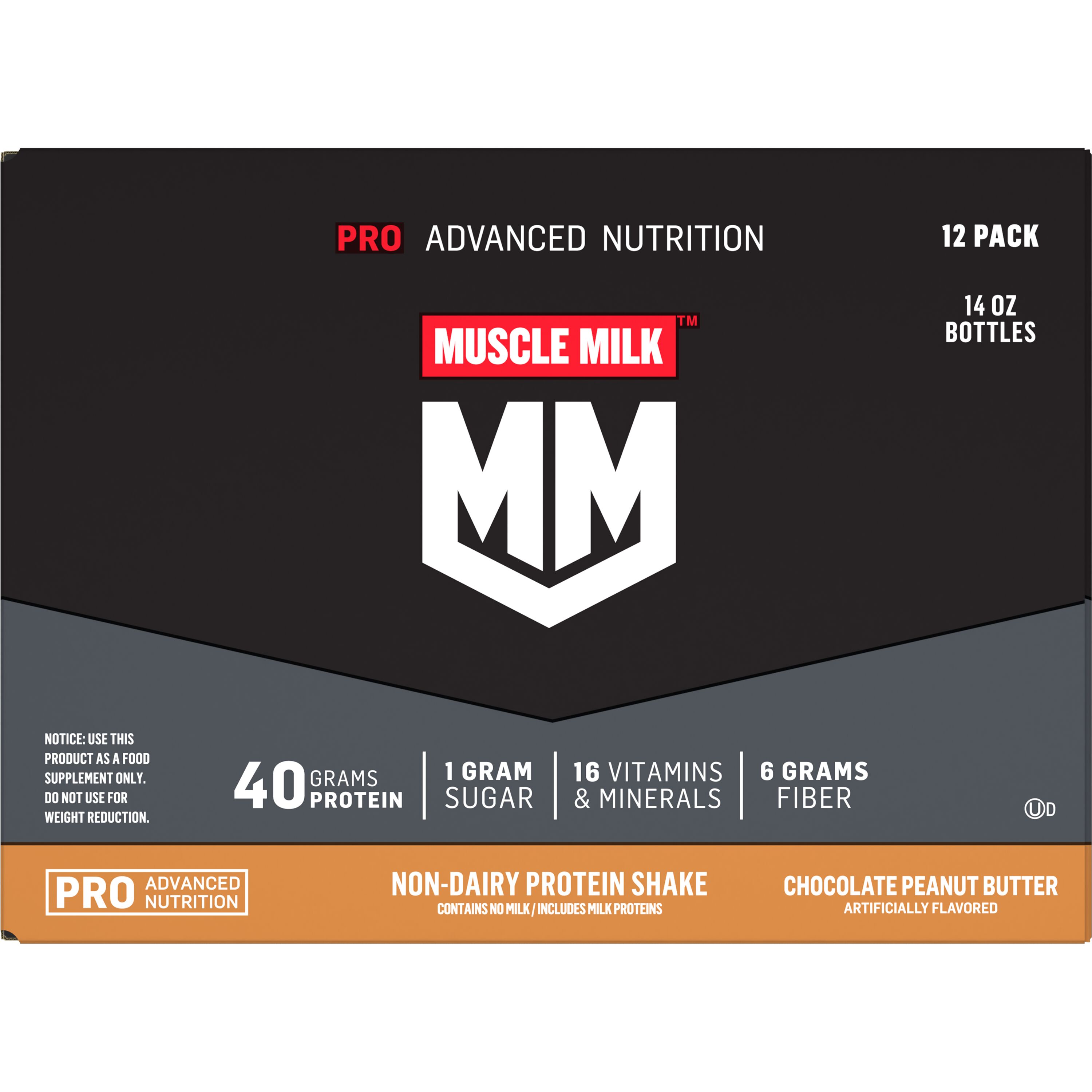 Muscle Milk, Pro Advanced Nutrition, Chocolate Peanut Butter Artificially Flavored, Non-Dairy Protein Shake thumbnail