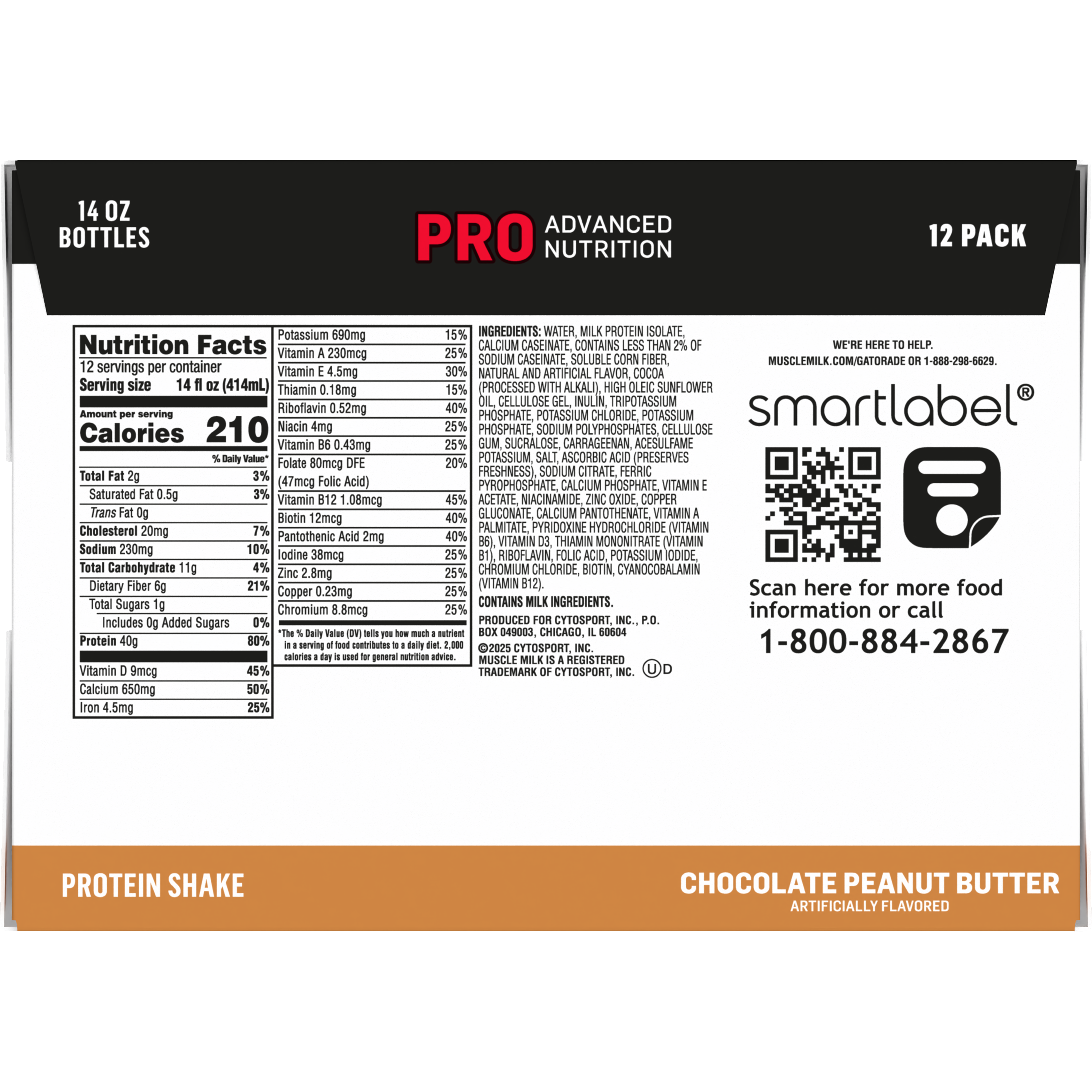 Muscle Milk, Pro Advanced Nutrition, Chocolate Peanut Butter Artificially Flavored, Protein Shake thumbnail