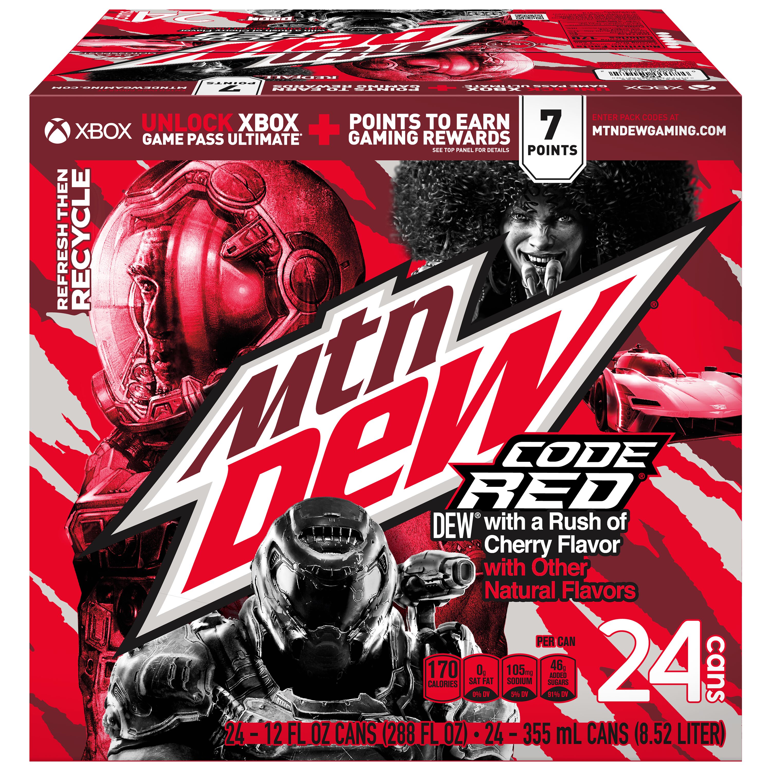 Mountain Dew, Code Red, Dew With A Rush Of Cherry Flavor