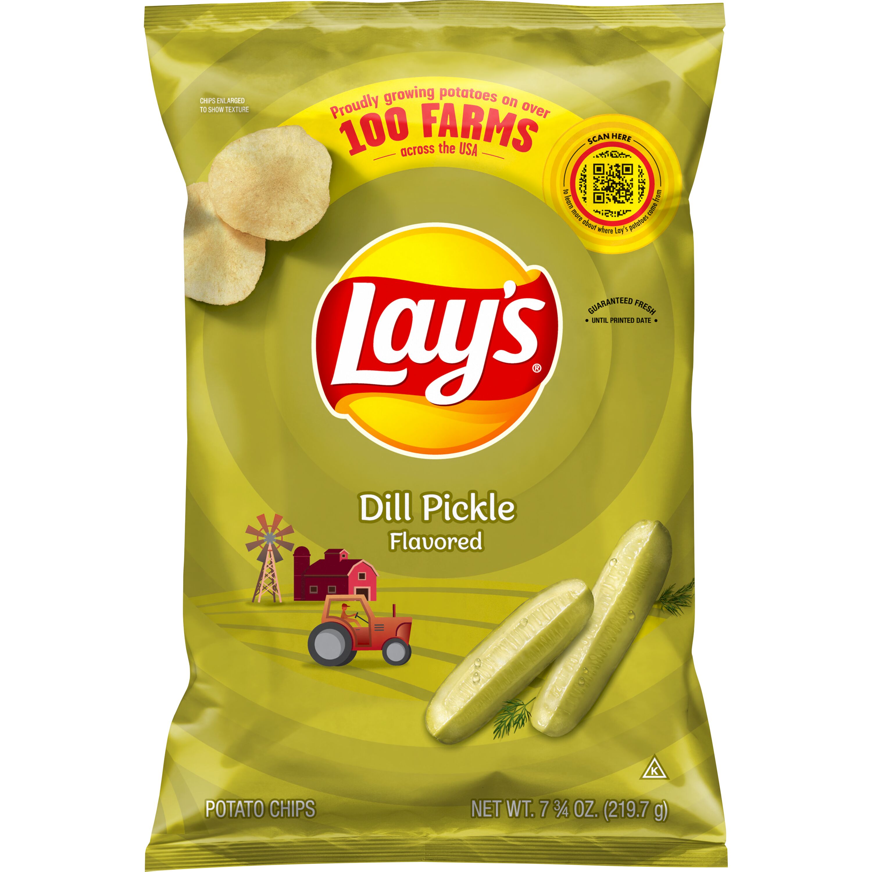 Lay's, Dill Pickle Flavored, Potato Chips
