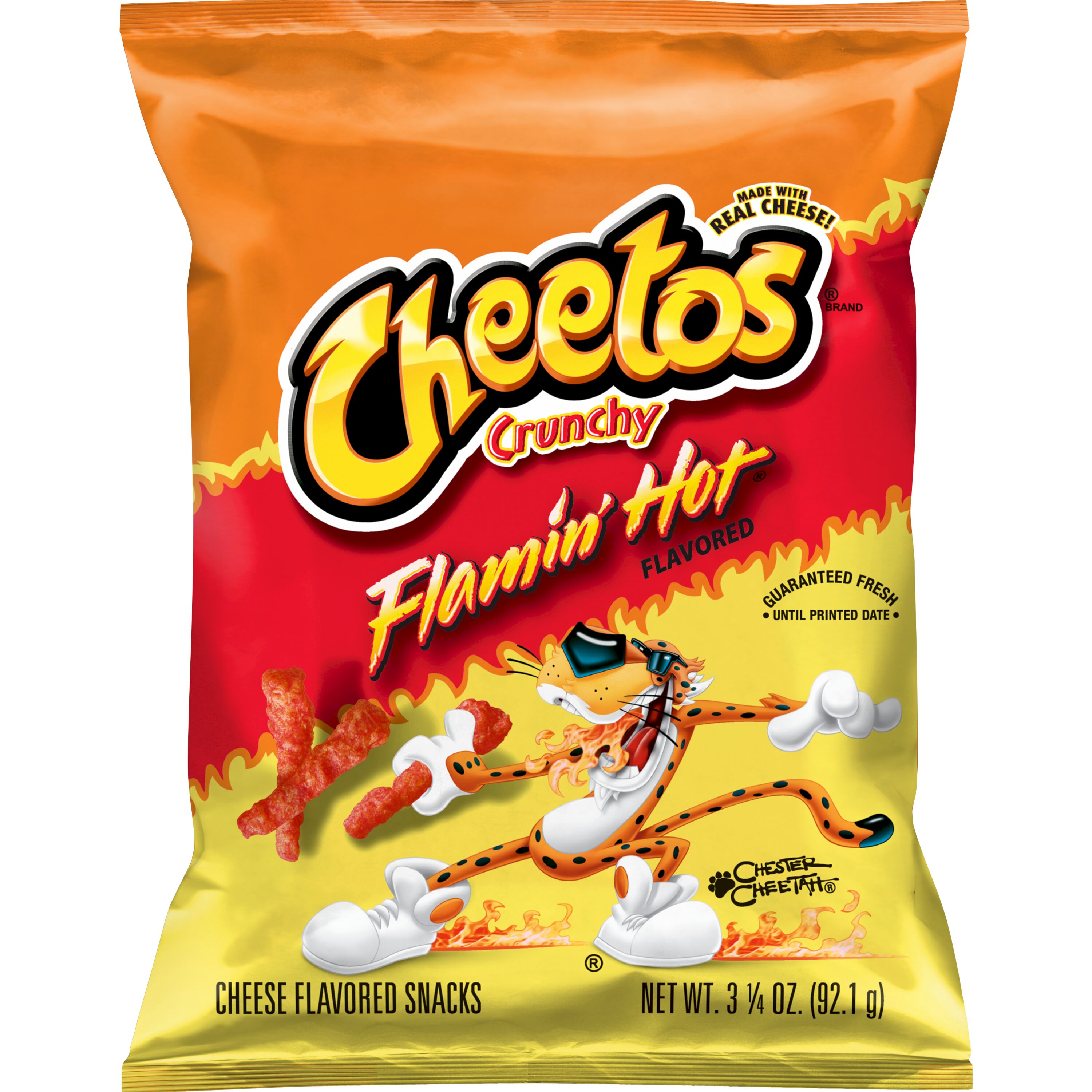 Cheetos, Crunchy, Flamin' Hot Flavored, Cheese Flavored Snacks