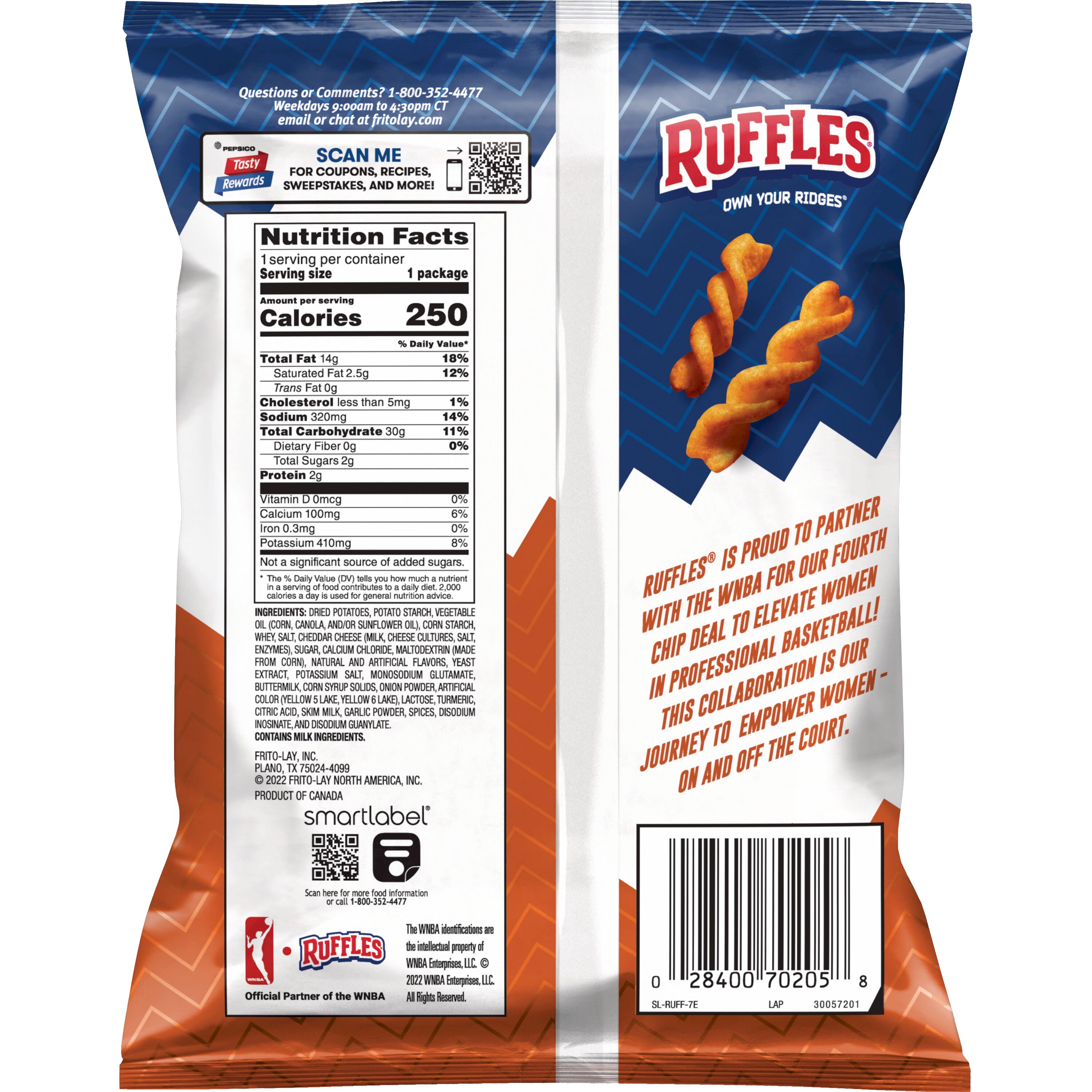 Ruffles, Ridge Twists, Double Cheddar Flavored, Potato Snacks thumbnail
