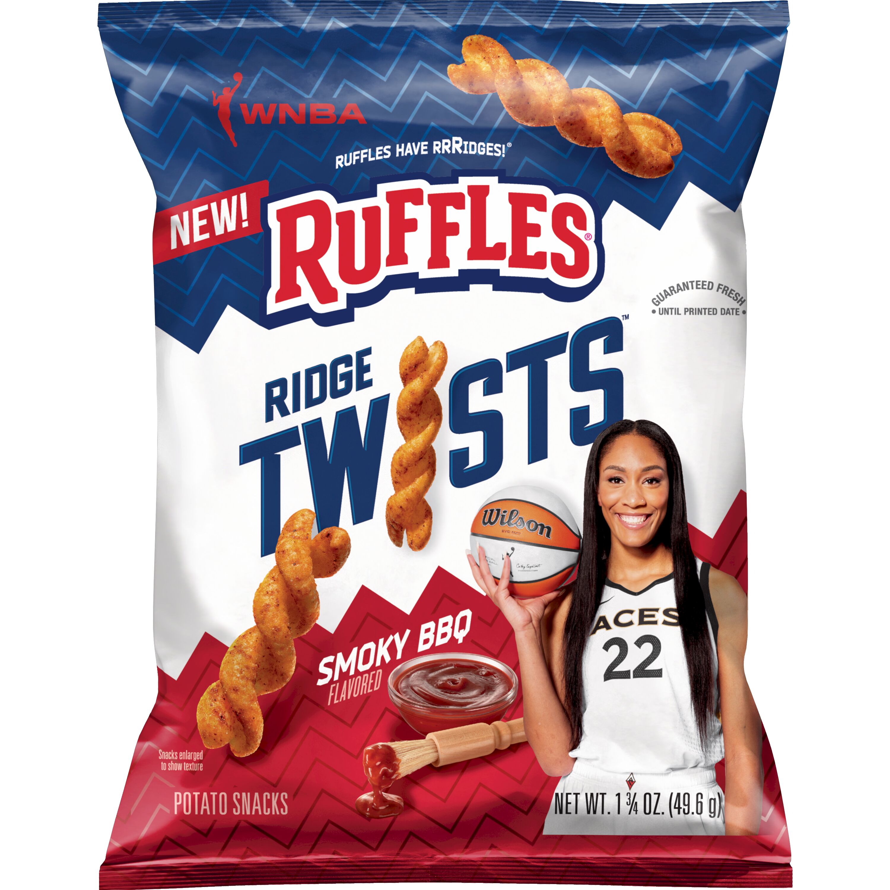 Ruffles, Ridge Twists, Smoky BBQ Flavored, Potato Snacks