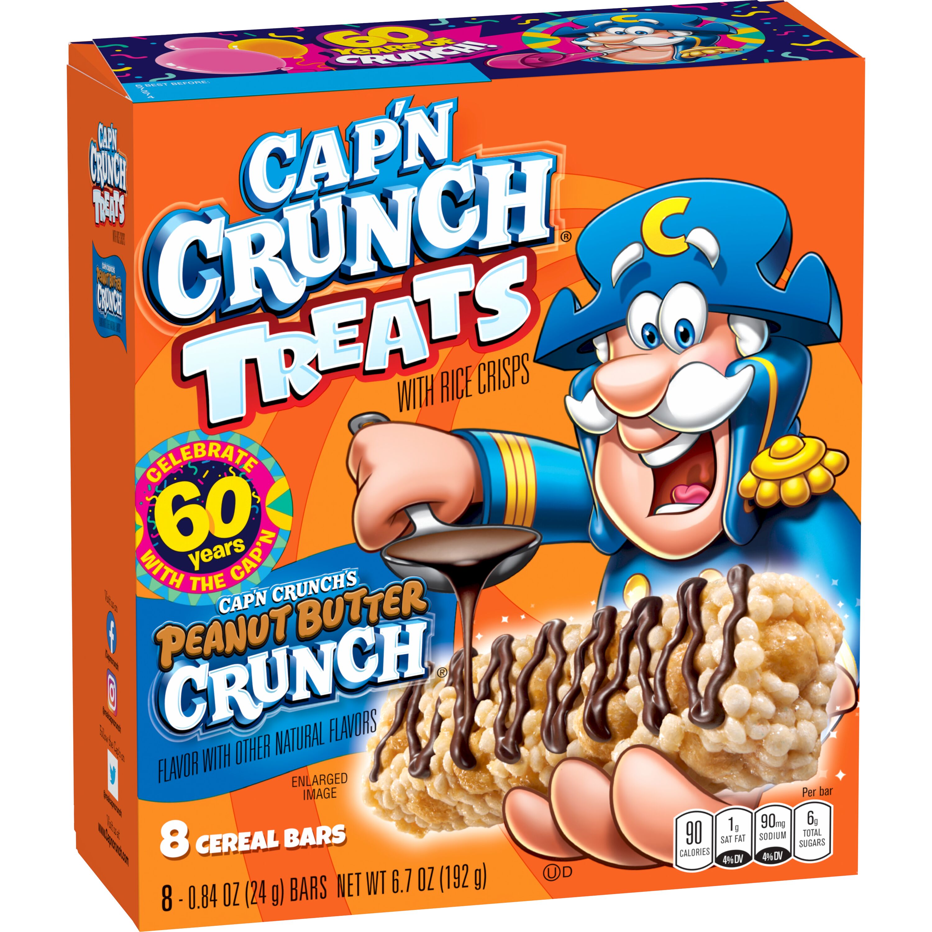 Cap'n Crunch, Treats, Peanut Butter Crunch Flavor, Cereal Bars thumbnail