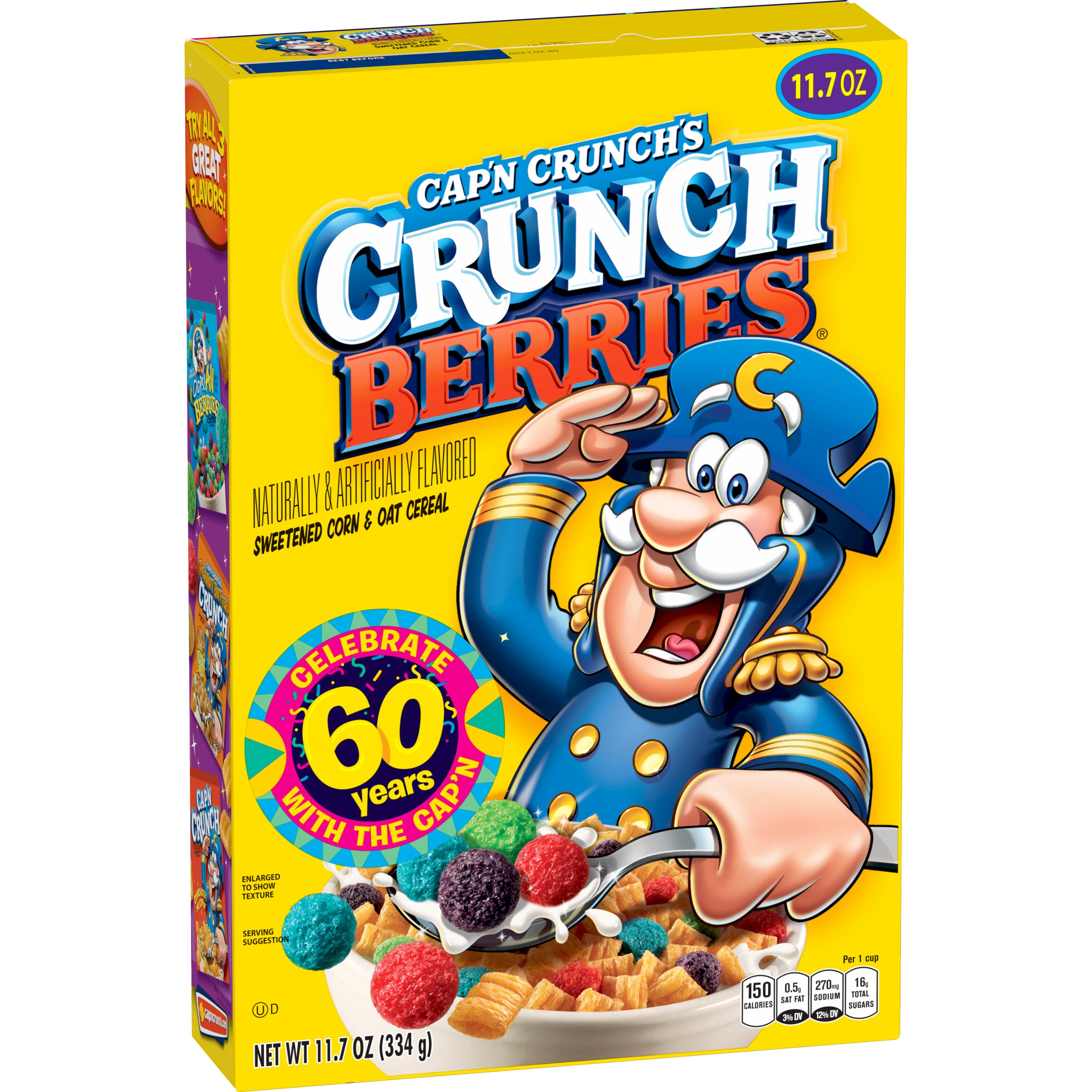Cap'n Crunch's, Crunch Berries Naturally & Artificially Flavored, Sweetened Corn & Oat Cereal thumbnail