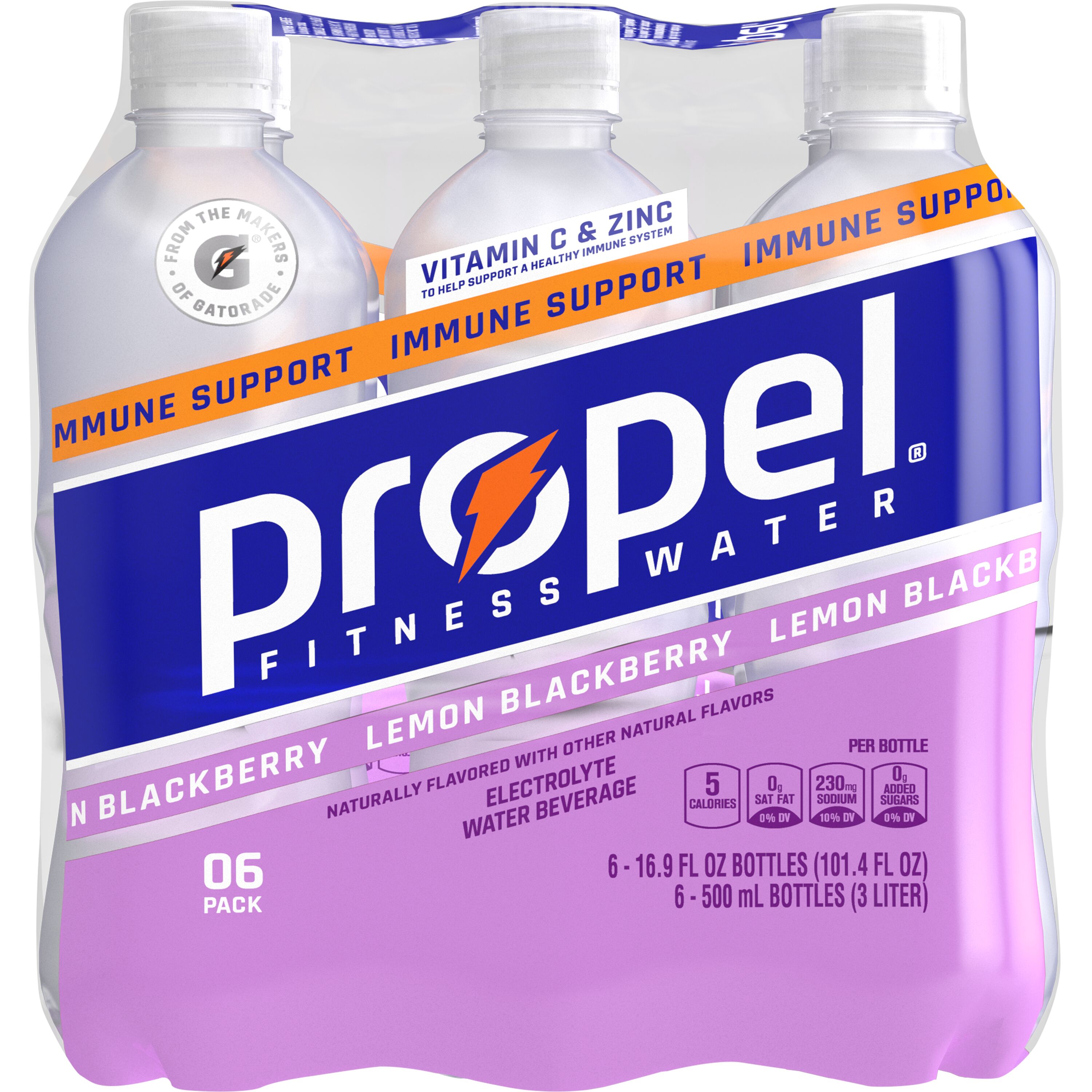 Propel, Lemon Blackberry Flavored, Electrolyte Water Beverage