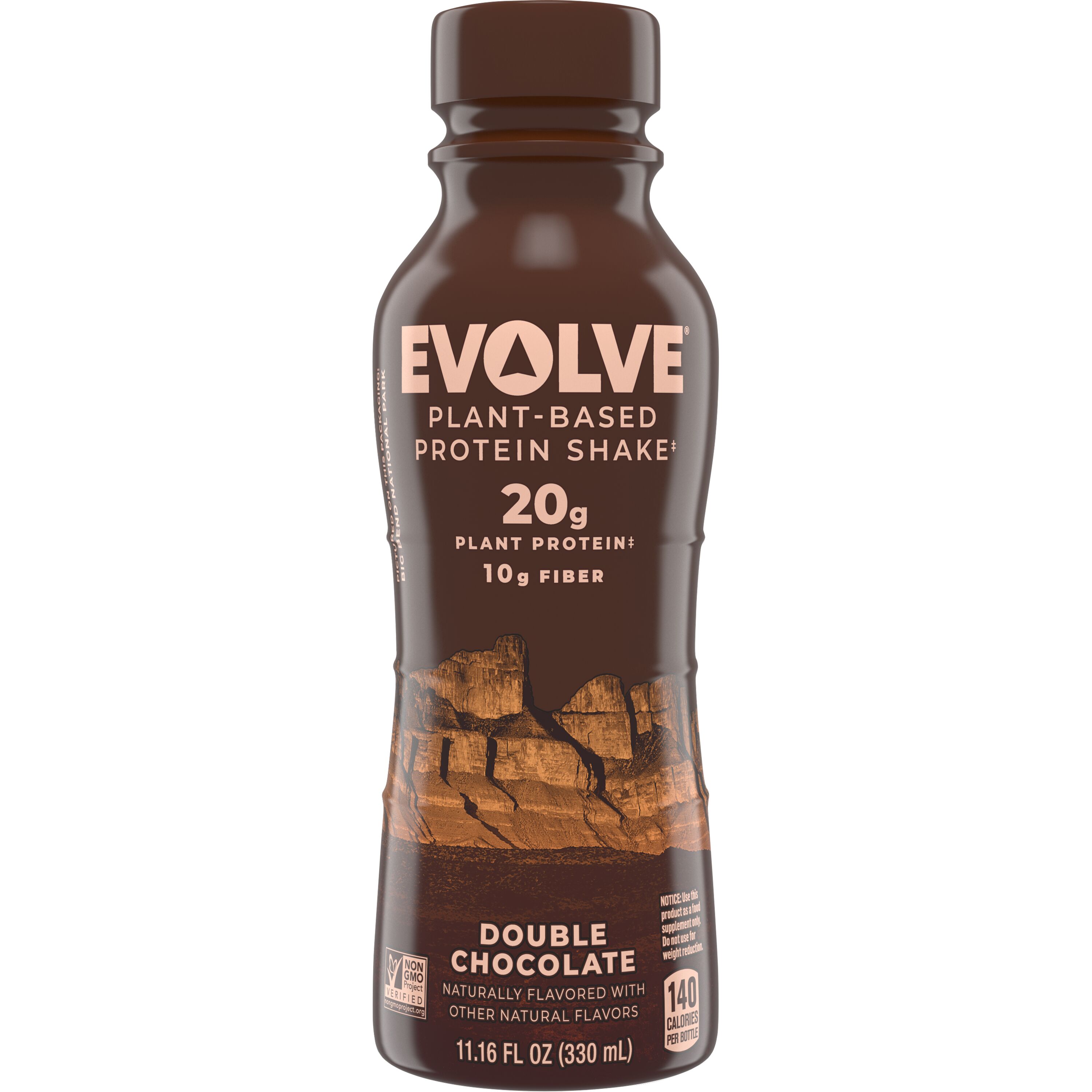 Evolve, Double Chocolate Flavored, Plant-Based Protein Shake