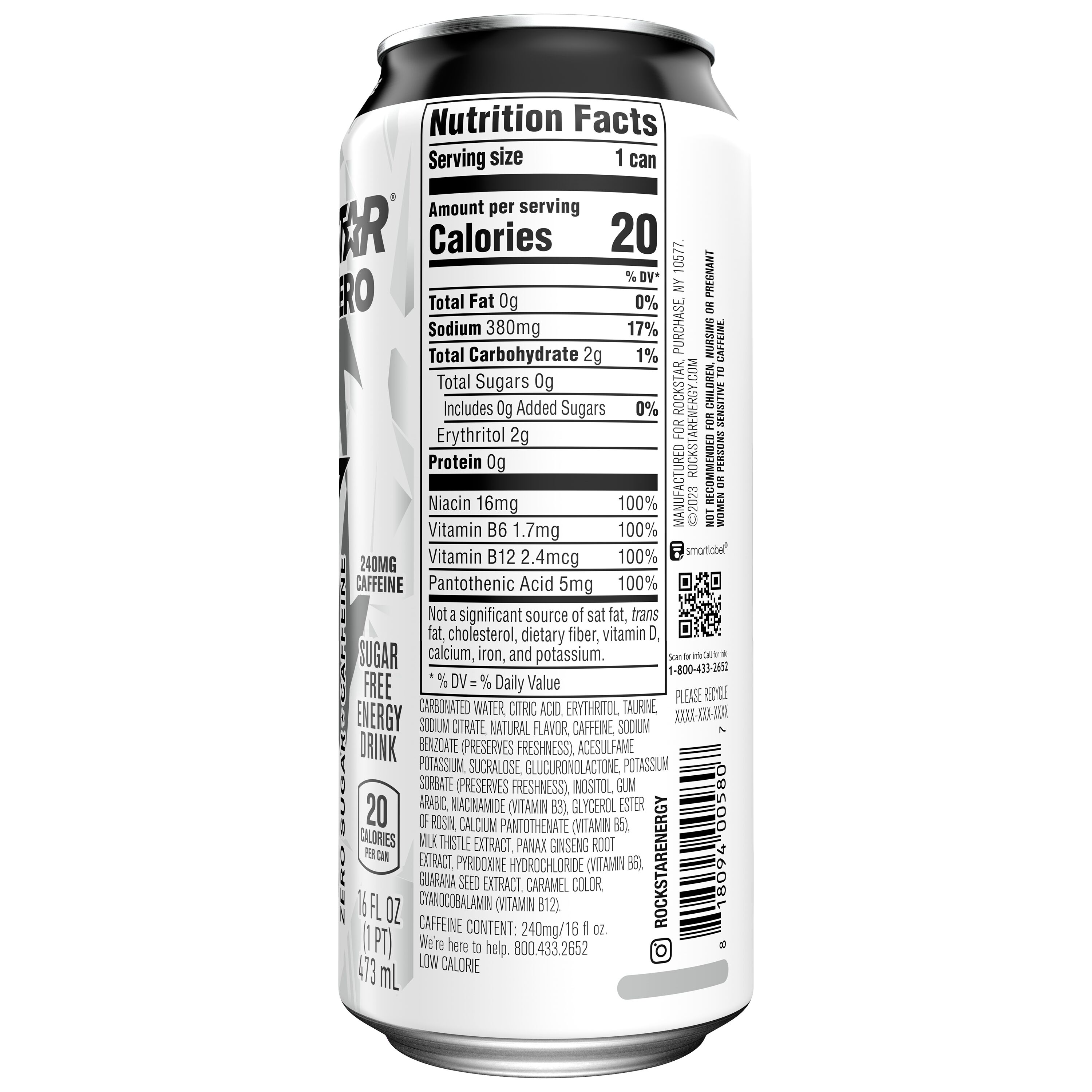 Rockstar, Pure Zero, Silver Ice, Sugar Free Energy Drink thumbnail