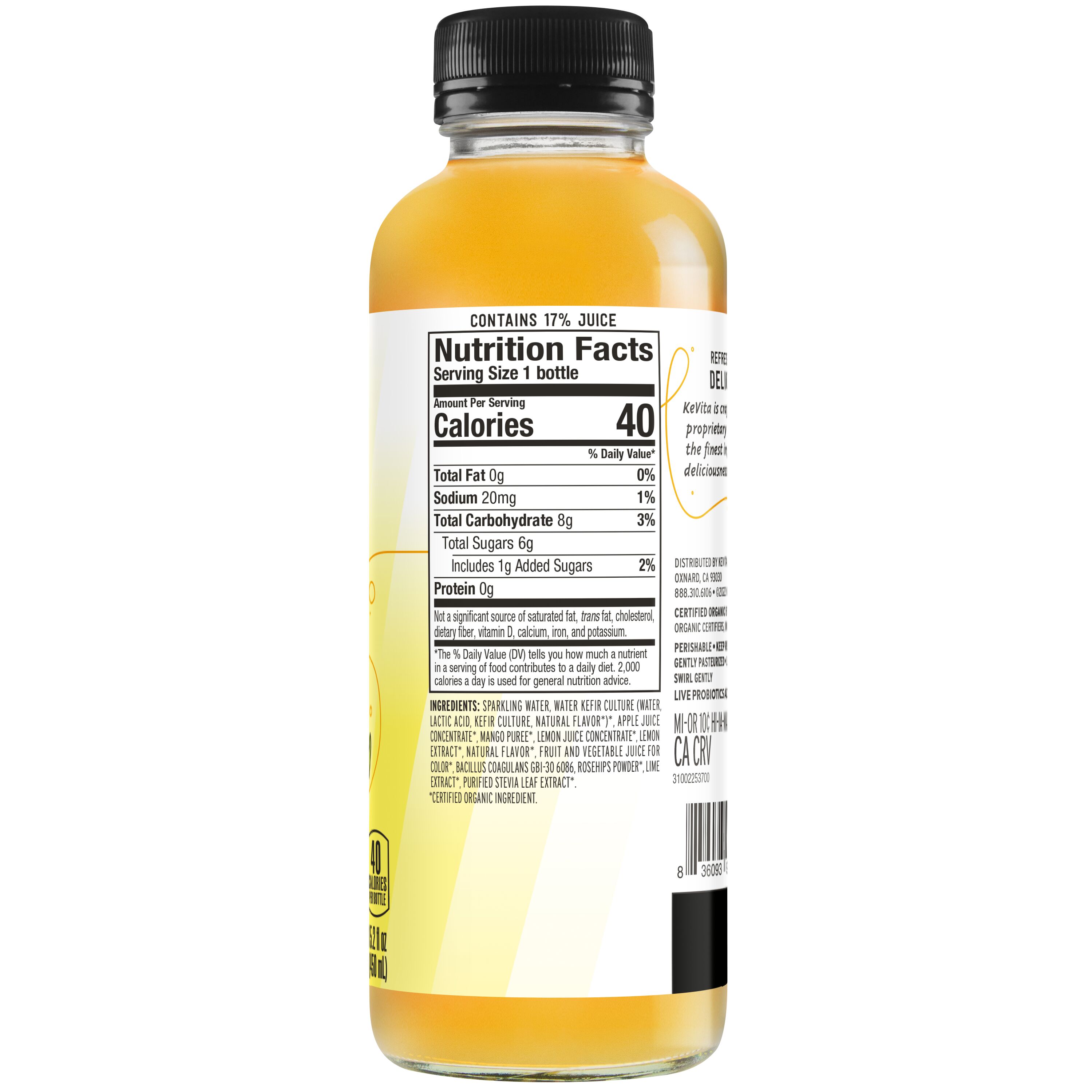 Kevita, Mango Flavored, Probiotic Lemonade thumbnail