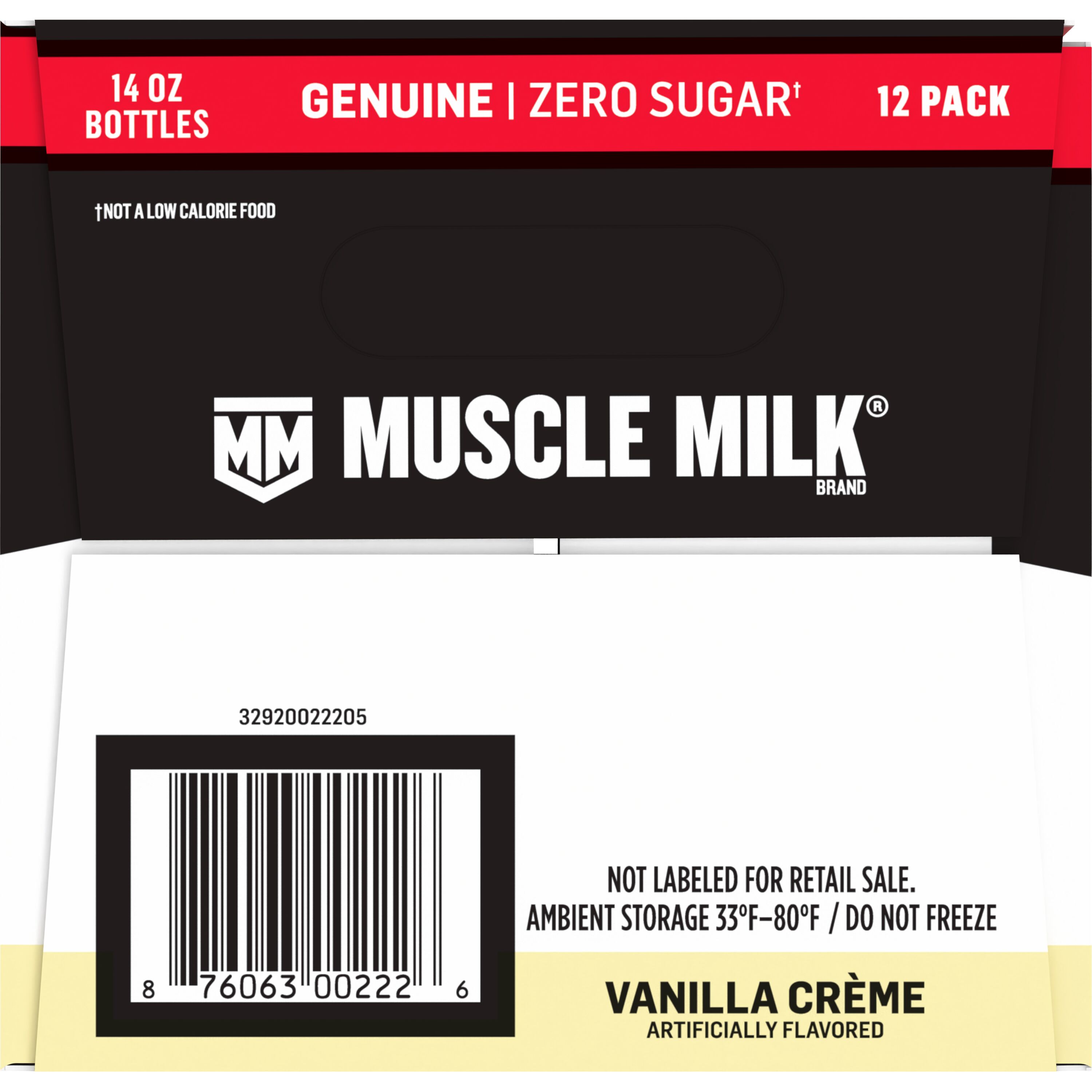 Muscle Milk, Zero Sugar, Genuine, Vanilla Crème Artificially Flavored, Protein Shake thumbnail