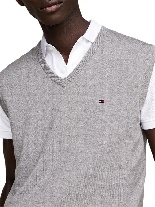 Pullover smanicato con scollatura a V TOMMY HILFIGER | MW0MW33114P91