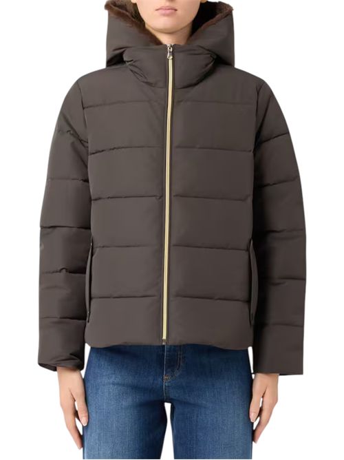 Piumino corto in taffetà con cappuccio retore EMME MARELLA | 2525486062003