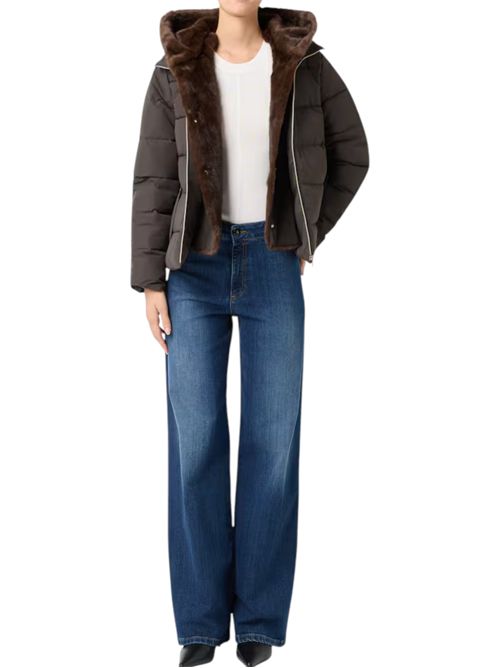 Piumino corto in taffetà con cappuccio retore EMME MARELLA | 2525486062003