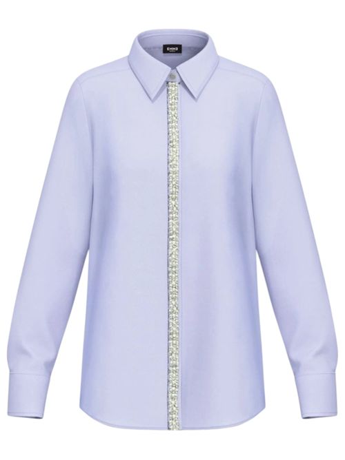 Camicia in popeline con dettagli di perle e strass valda EMME MARELLA | 2525116044001