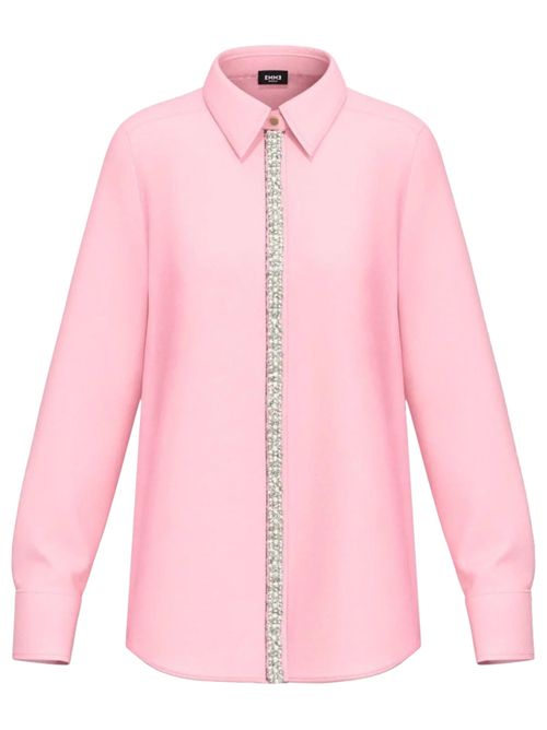 Camicia in popeline con dettagli di perle e strass valda EMME MARELLA | 2525116044002