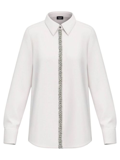Camicia in popeline con dettagli di perle e strass valda EMME MARELLA | 2525116044003