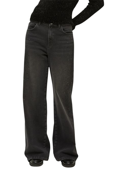 Jeans wide leg con strass circolo PENNYBLACK | 25211860181