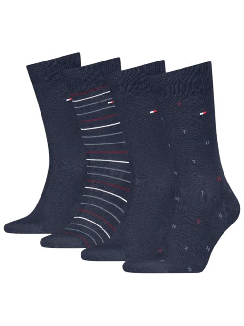 Calzini in cotone 4 pack navy TOMMY HILFIGER | 701235375NAVY
