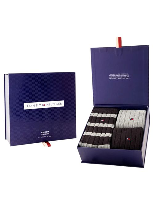 Calzini a coste 3 pack navy TOMMY HILFIGER | 701235377BLACK
