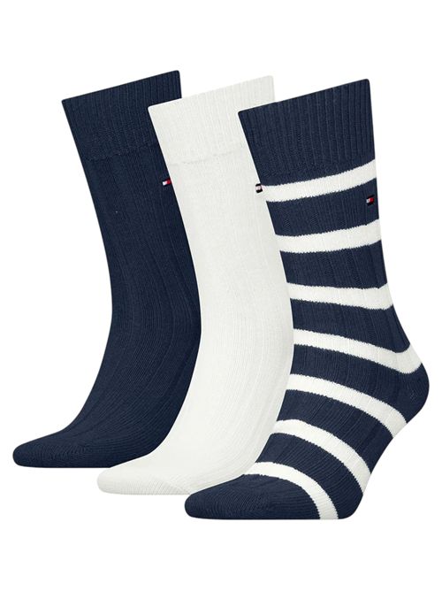 Calzini a coste 3 pack navy TOMMY HILFIGER | 701235377NAVY