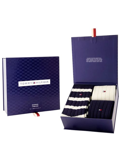 Calzini a coste 3 pack navy TOMMY HILFIGER | 701235377NAVY