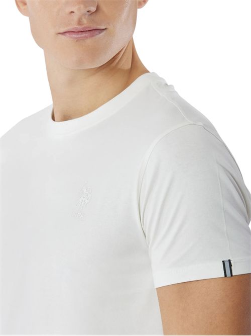 T-shirt in cotone jersey stretch con logo U.S. POLO ASSN | US42154003101