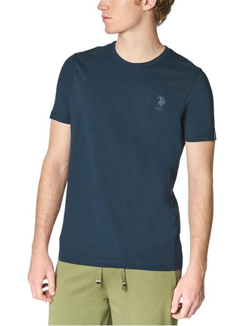 T-shirt in cotone jersey stretch con logo U.S. POLO ASSN | US42154003179
