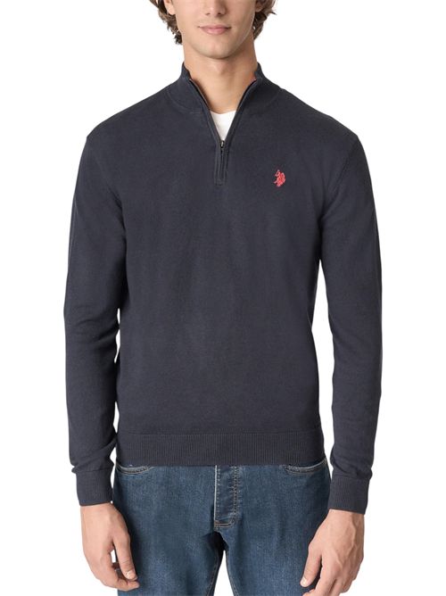 Maglia con zip un quarto cotone e cashmere U.S. POLO ASSN | US42173004179
