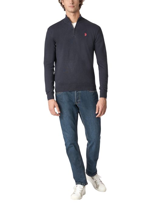 Maglia con zip un quarto cotone e cashmere U.S. POLO ASSN | US42173004179