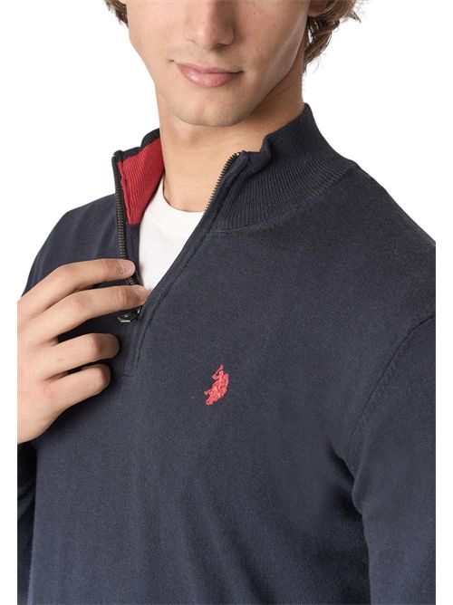Maglia con zip un quarto cotone e cashmere U.S. POLO ASSN | US42173004179