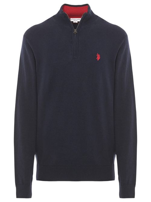 Maglia con zip un quarto cotone e cashmere U.S. POLO ASSN | US42173004179