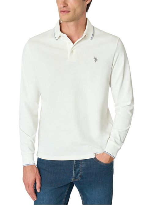 Polo shirt a maniche lunghe in cotone heavy jersey U.S. POLO ASSN | US42177002101