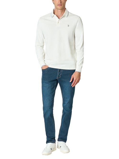Polo shirt a maniche lunghe in cotone heavy jersey U.S. POLO ASSN | US42177002101