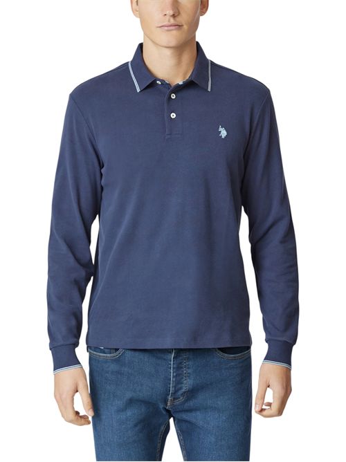Polo shirt a maniche lunghe in cotone heavy jersey U.S. POLO ASSN | US42177002179