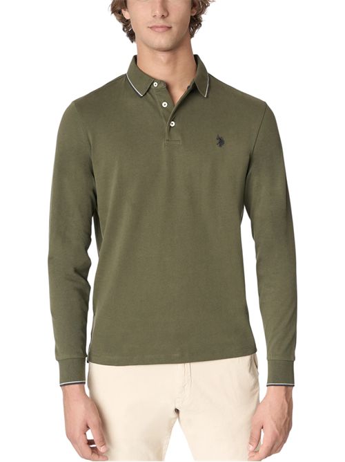 Polo shirt a maniche lunghe in cotone heavy jersey U.S. POLO ASSN | US42177002249