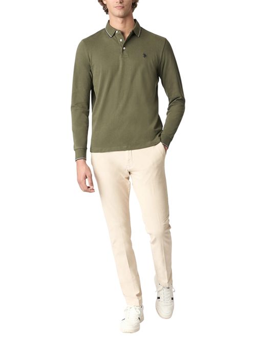 Polo shirt a maniche lunghe in cotone heavy jersey U.S. POLO ASSN | US42177002249