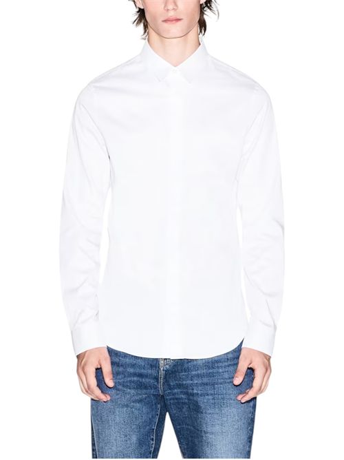 Camicia slim fit in satin di cotone stretch Essential ARMANI EXCHANGE | 8NZCBD-ZN10Z0113